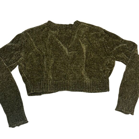 Urban Outfitters Maura Cropped Cardigan Green Size XS Boho Coachella Designer - Picture 4 of 6